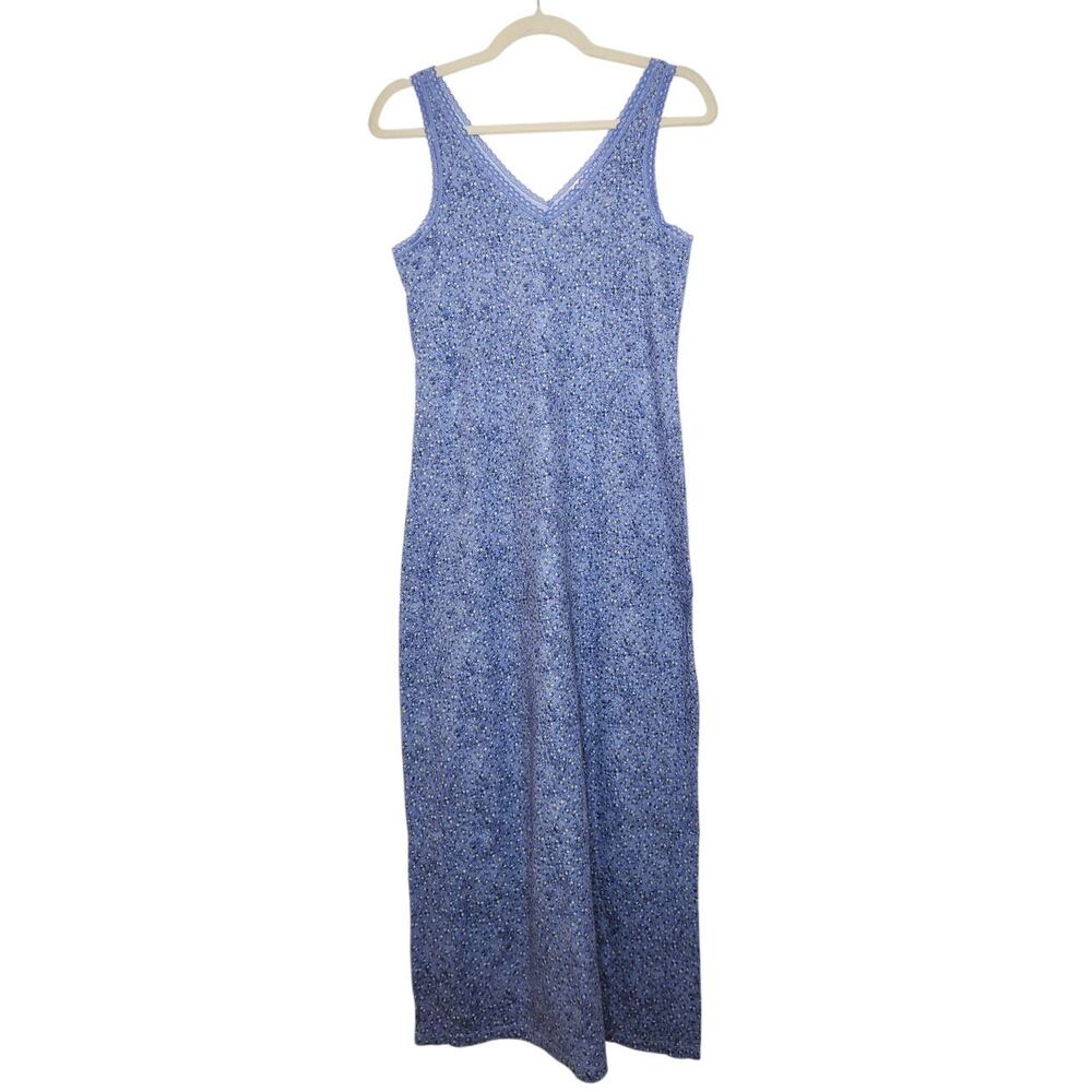 NWT Vintage Victoria's Secret Maxi Dress Small Blue Lace Flowers Boho Fairy